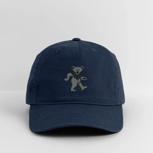 Grey Dancing Bear Grateful Dead Stealie Dad Hat - navy