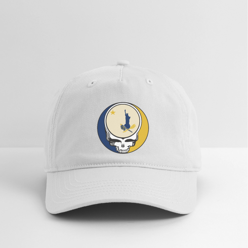 New York "Unofficial" State Flag Stealie Grateful Dead Dad Hat - white
