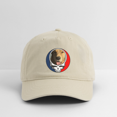 Custom Dog Stealie Grateful Dead Dad Hat (98) - khaki