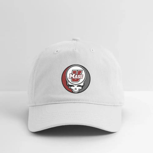 UMASS Stealie Grateful Dead Stealie Dad Hat - white