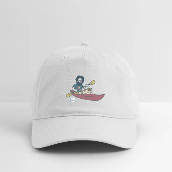 Life is dead. Kayakin' Jerry Grateful Dead Stealie Dad Hat - white