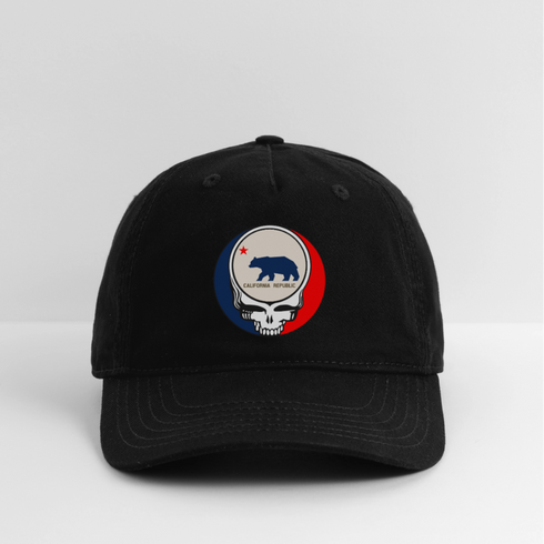 California "Unofficial" State Flag Stealie Grateful Dead Dad Hat - black
