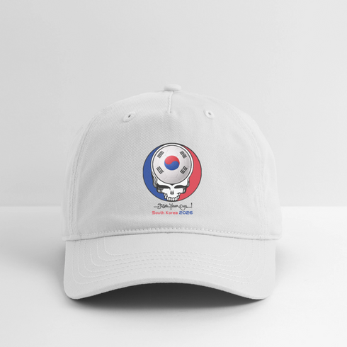 2026 South Korea World Cup Grateful Dead Stealie Dad Hat - white