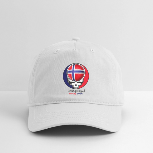 2026 Norway World Cup Grateful Dead Stealie Dad Hat - white