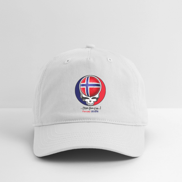 2026 Norway World Cup Grateful Dead Stealie Dad Hat - white