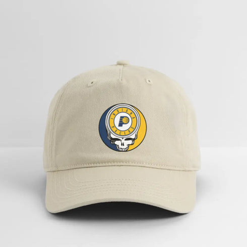 Indiana Pacers Grateful Dead Stealie Dad Hat - khaki