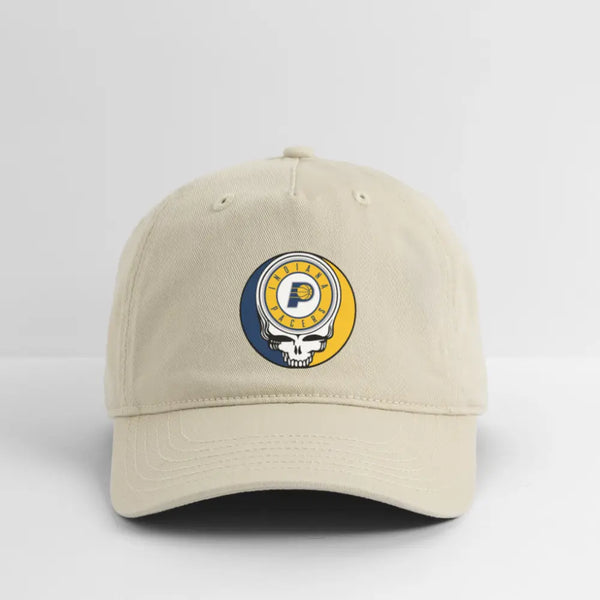 Indiana Pacers Grateful Dead Stealie Dad Hat - khaki