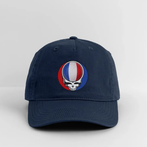 2026 France World Cup Grateful Dead Stealie Dad Hat - navy