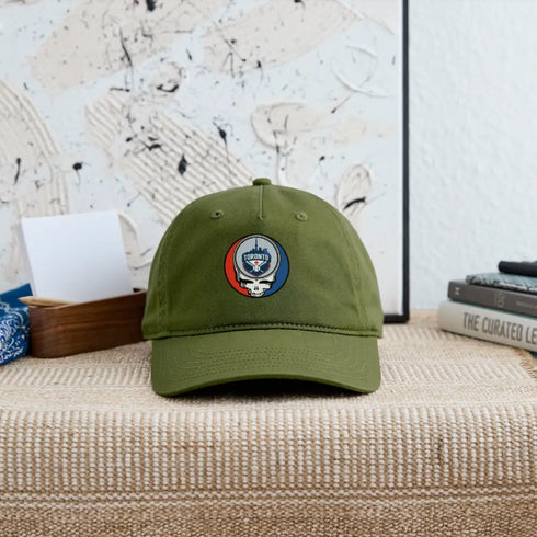 Toronto Blue Jays Grateful Dead Stealie Dad Hat - olive green