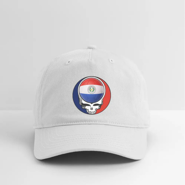 2026 Paraguay World Cup Grateful Dead Stealie Dad Hat - white