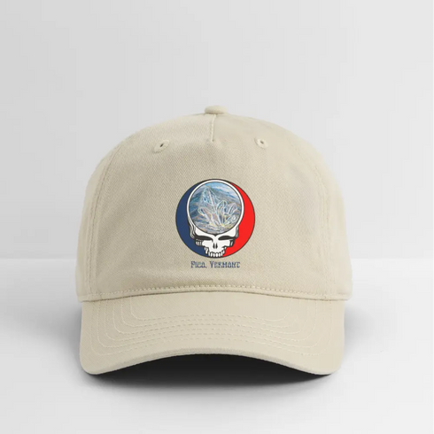 Pico Mountain Trail Map Stealie Grateful Dead Dad Hat - khaki