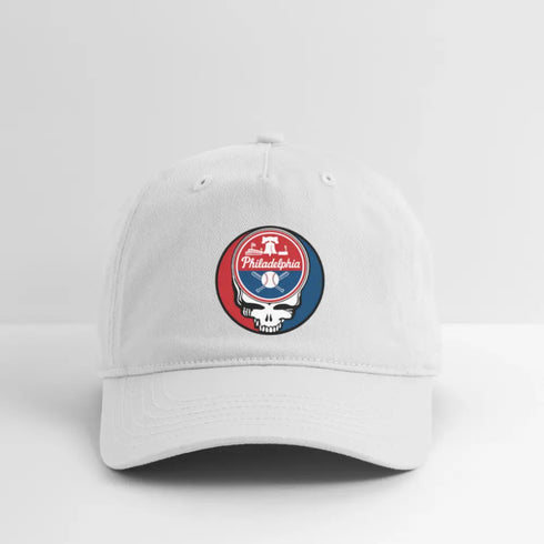 Phildelphia Phillies Grateful Dead Stealie Dad Hat - white