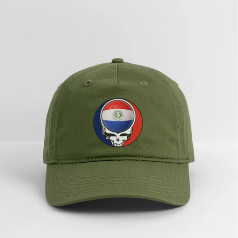2026 Paraguay World Cup Grateful Dead Stealie Dad Hat - olive green