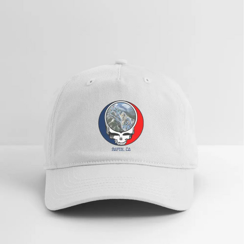 Aspen Trail Map Stealie Grateful Dead Dad Hat - white