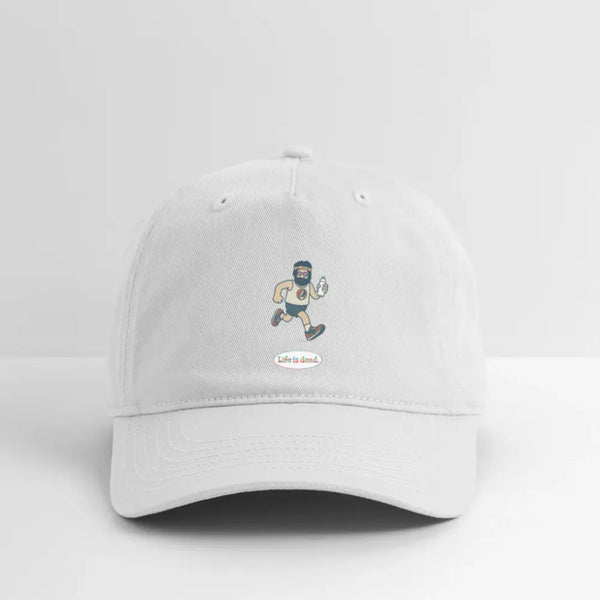 Life is dead. Jerry's Runnin' Grateful Dead Stealie Dad Hat - white
