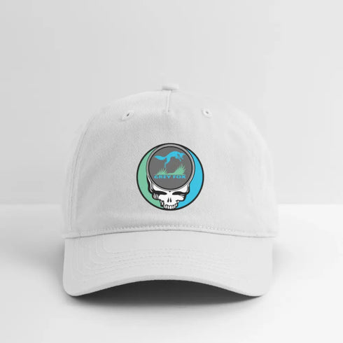 Grey Fox Grateful Dead Stealie Dad Hat - white