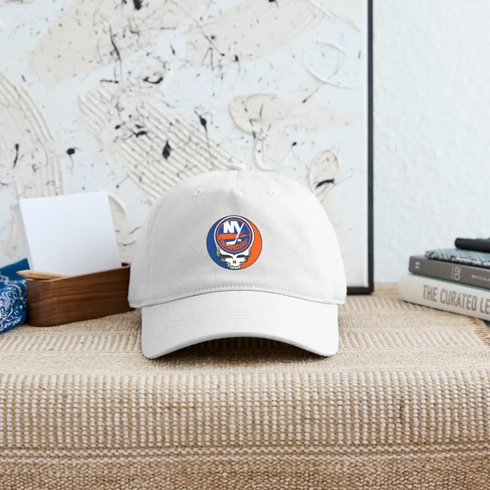 New York Islanders Grateful Dead Stealie Dad Hat - white