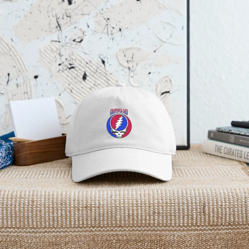Grateful Dad Stealie Hat - white