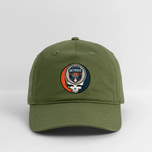 Detroit Tigers Grateful Dead Stealie Dad Hat - olive green