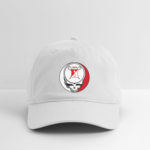 Hingham Lacrosse Grateful Dead Stealie Dad Hat - white