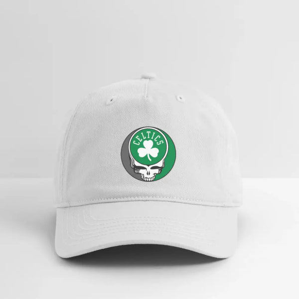 Boston Celtics Grateful Dead Stealie Dad Hat - white