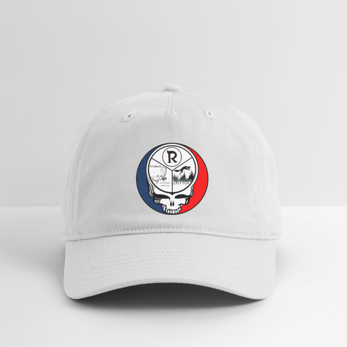 Custom Winterhawk Stealie Grateful Dead Dad Hat - white
