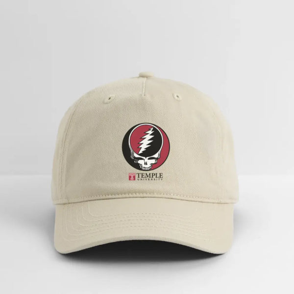 Temple University Grateful Dead Stealie Dad Hat - khaki