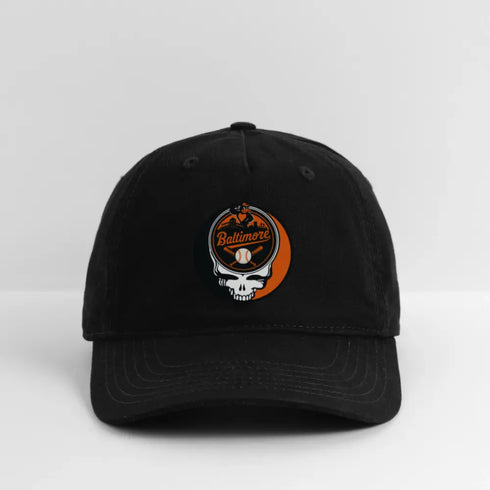 Baltimore Orioles Grateful Dead Stealie Dad Hat - black