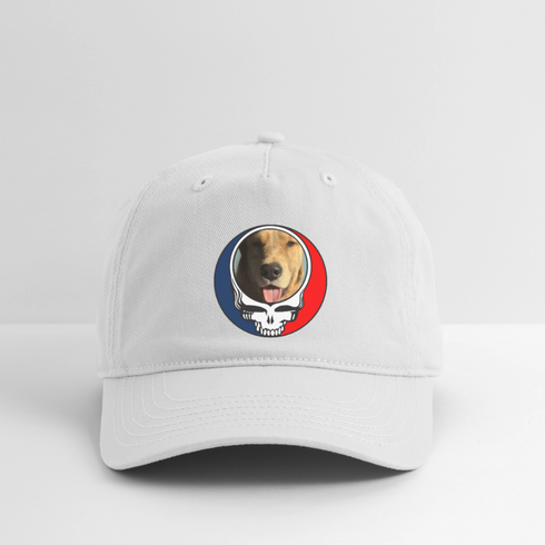 Custom Dog Stealie Grateful Dead Dad Hat (98) - white