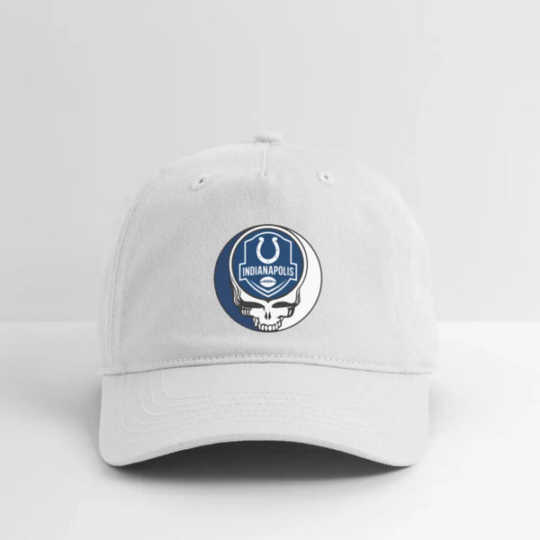Indianapolis Colts Grateful Dead Stealie Dad Hat - white