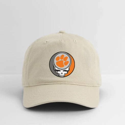 Clemson University Grateful Dead Stealie Dad Hat - khaki