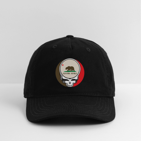 California "Unofficial" State Flag Stealie Grateful Dead Dad Hat - black