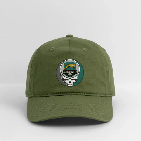 Jacksonville Jaguars Grateful Dead Stealie Dad Hat - olive green