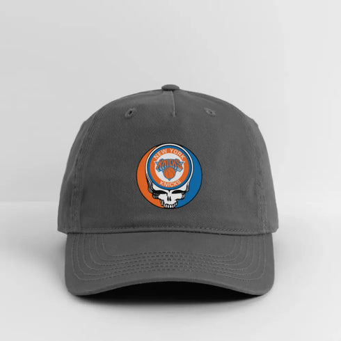 New York Knicks Grateful Dead Stealie Dad Hat - charcoal