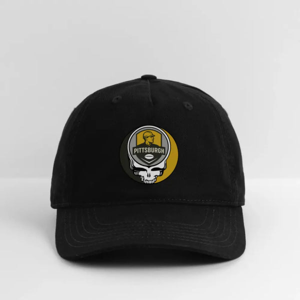 Pittsburgh Steelers Grateful Dead Stealie Dad Hat - black