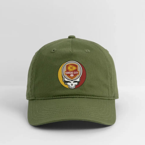 Kansas City Chiefs Stealie Grateful Dead Stealie Dad Hat - olive green