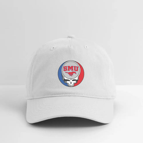 SMU Grateful Dead Stealie Dad Hat - white