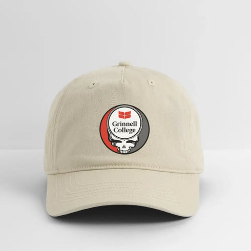 Grinnell College Grateful Dead Stealie Dad Hat - khaki