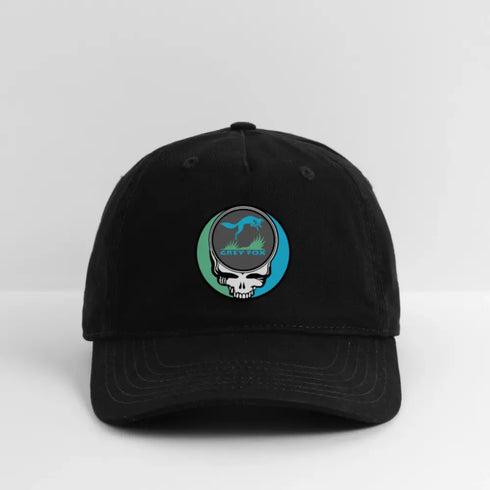 Grey Fox Grateful Dead Stealie Dad Hat - black