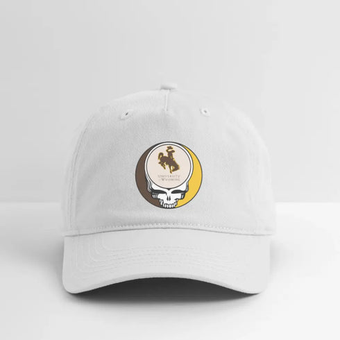 University of Wyoming Grateful Dead Stealie Dad Hat - white