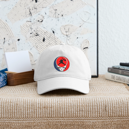 Custom Air Jerry Stealie Grateful Dead Dad Hat - white
