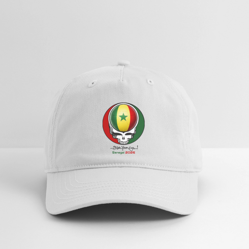2026 Senegal World Cup Grateful Dead Stealie Dad Hat - white