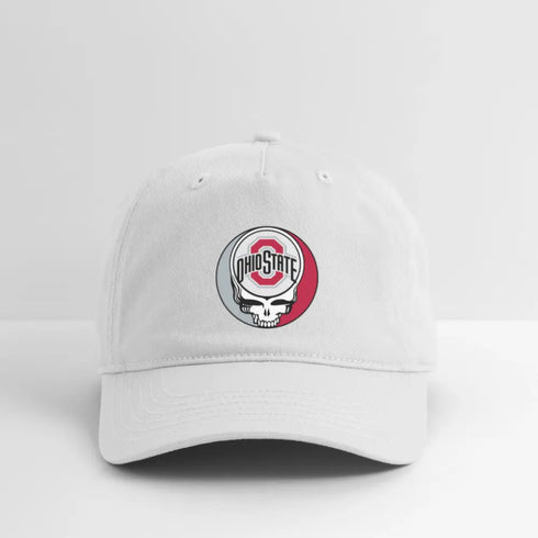 Ohio State Grateful Dead Stealie Dad Hat - white
