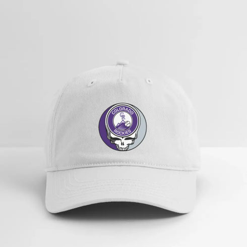Colorado Rockies Grateful Dead Stealie Dad Hat - white