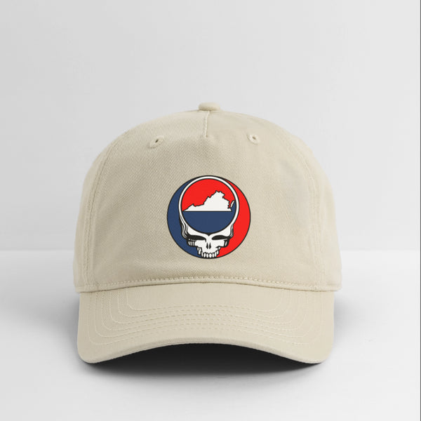 Virginia Map Stealie Grateful Dead Dad Hat - khaki