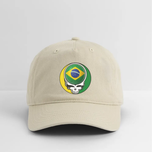 2026 Brazil World Cup Grateful Dead Stealie Dad Hat - khaki