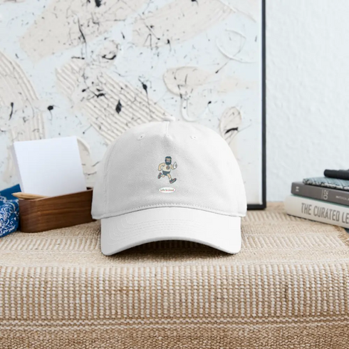 Life is dead. Jerry's Runnin' Grateful Dead Stealie Dad Hat - white