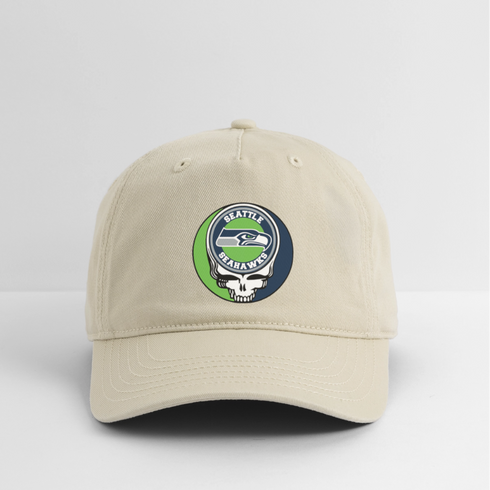 Seattle Seahawks Grateful Dead Stealie Dad Hat - khaki