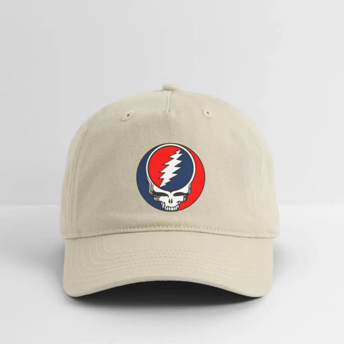 Classic Grateful Dead Stealie Dad Hat - khaki