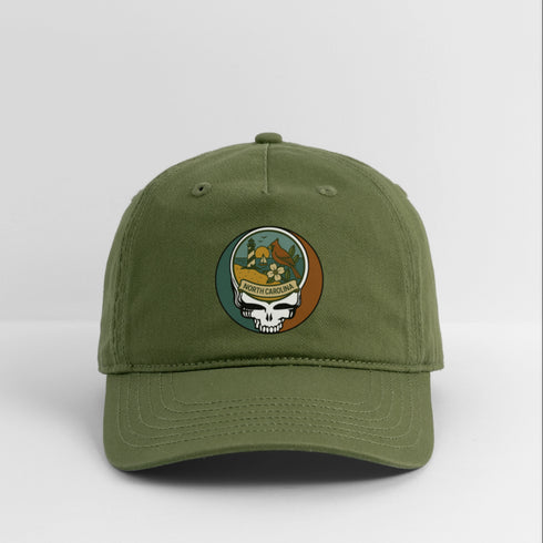 North Carolina Stealie Grateful Dead Dad Hat - olive green